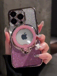 Electroplated Magnetic Glitter iPhone Case with Invisible Stand